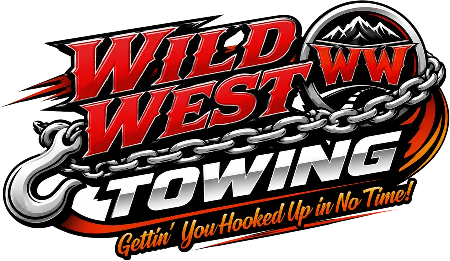 Wild West Towing. Gettin' you hooked up in no time.